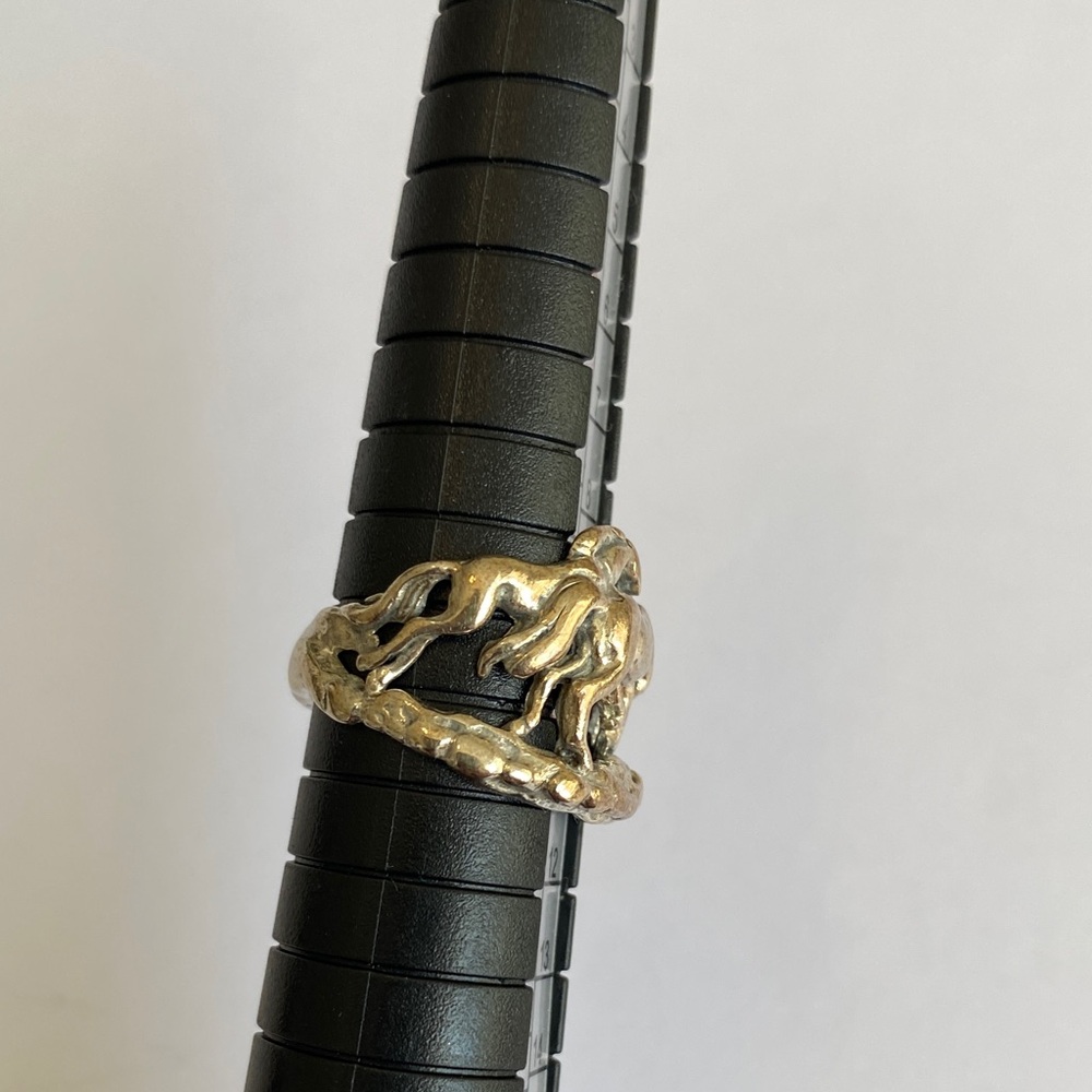 Silver Cloud Sterling silver three horse stallion ring - Picture 8 of 9